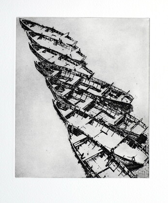thumbnail of etching of Boats, Durham