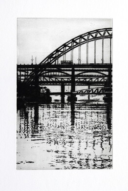 thumbnail of etching of Tyne Evening
