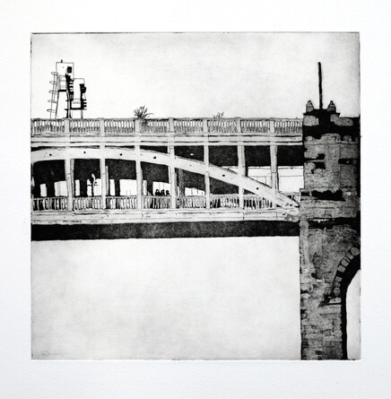 thumbnail of etching of On the Bridge