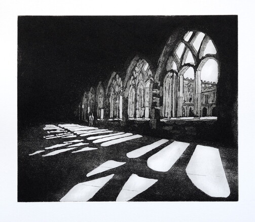 thumbnail of etching of Cloisters