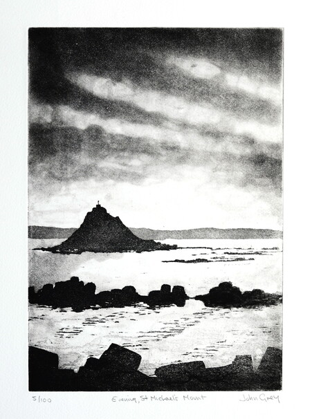 thumbnail of etching of Evening St Michaels Mount
