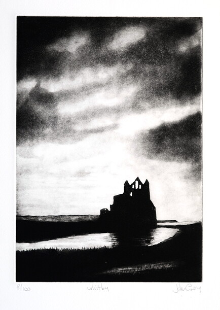 thumbnail of etching of Whitby Abbey