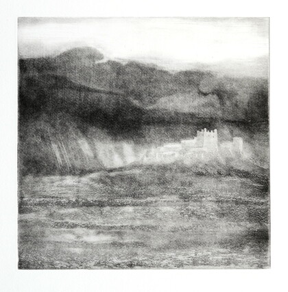 thumbnail of etching of Bamburgh Castle