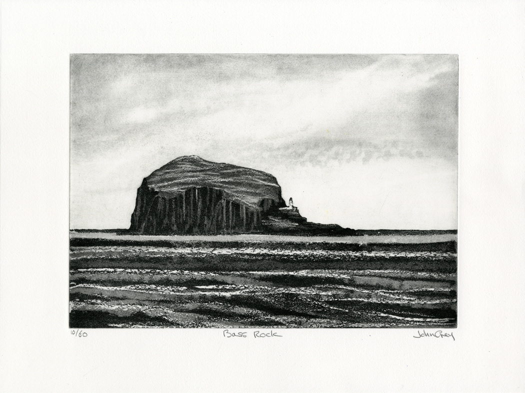 thumbnail of etching of Bass Rock