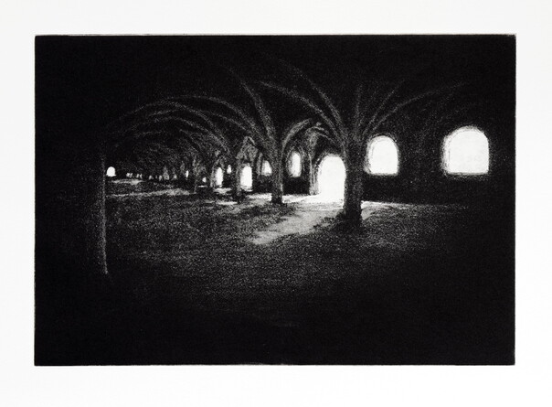 thumbnail of etching of Fountains Abbey