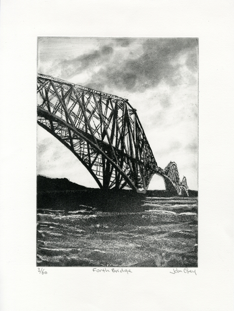 thumbnail of etching of Forth Bridge