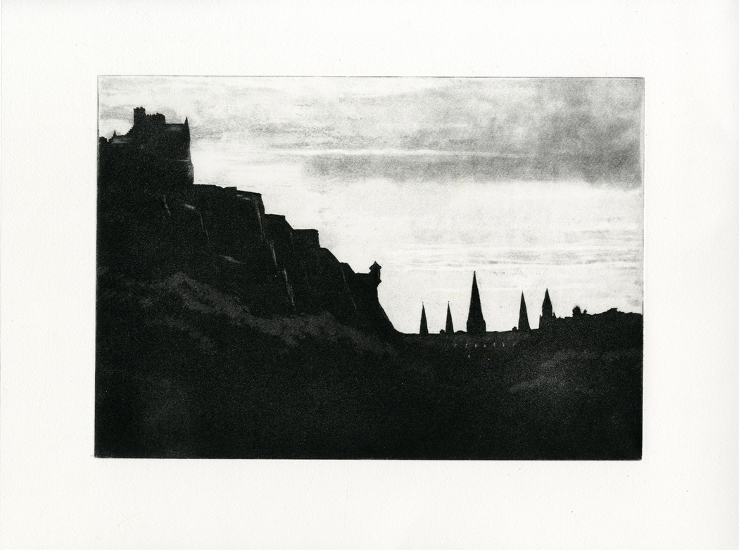 thumbnail of etching of Edinburgh Castle