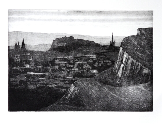 thumbnail of etching of Salisbury Crags