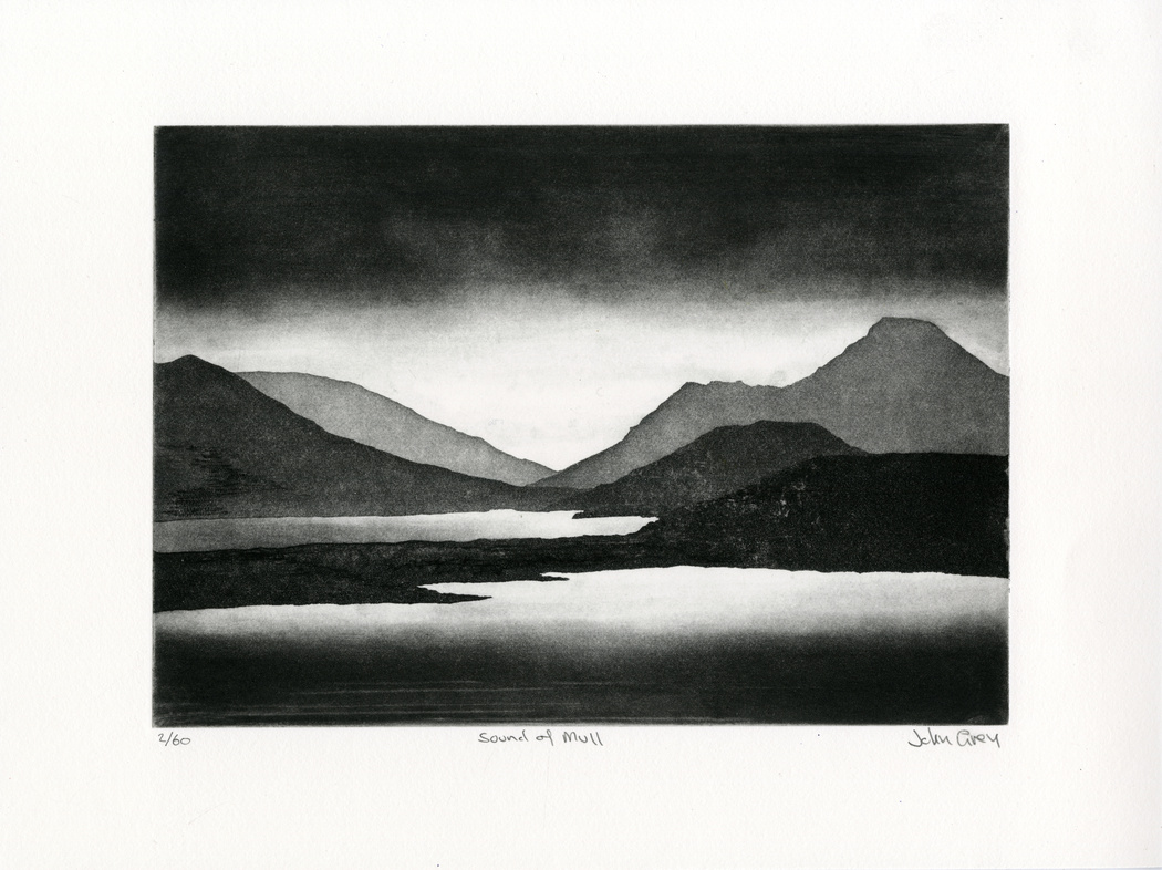 thumbnail of etching of Sound of Mull