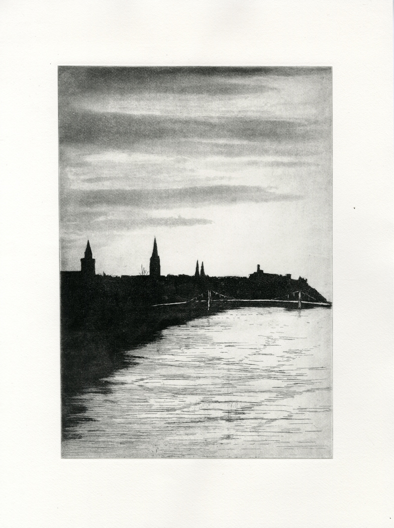 thumbnail of etching of Inverness Waterfront
