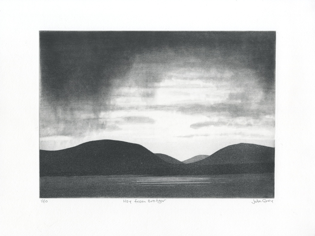 thumbnail of etching of Hoy from Brodgar